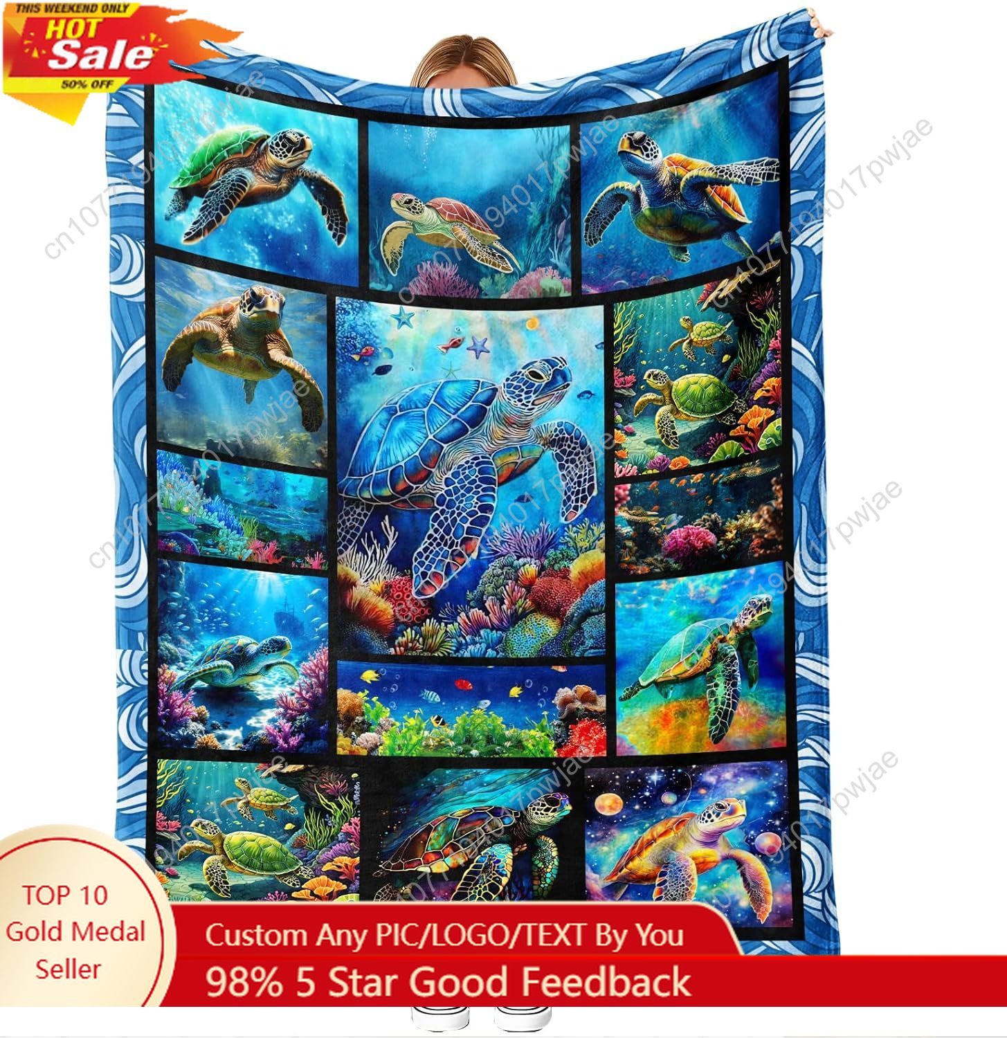 Home Textiles Blanket - Sea Turtle Flannel Throw Blanket Soft