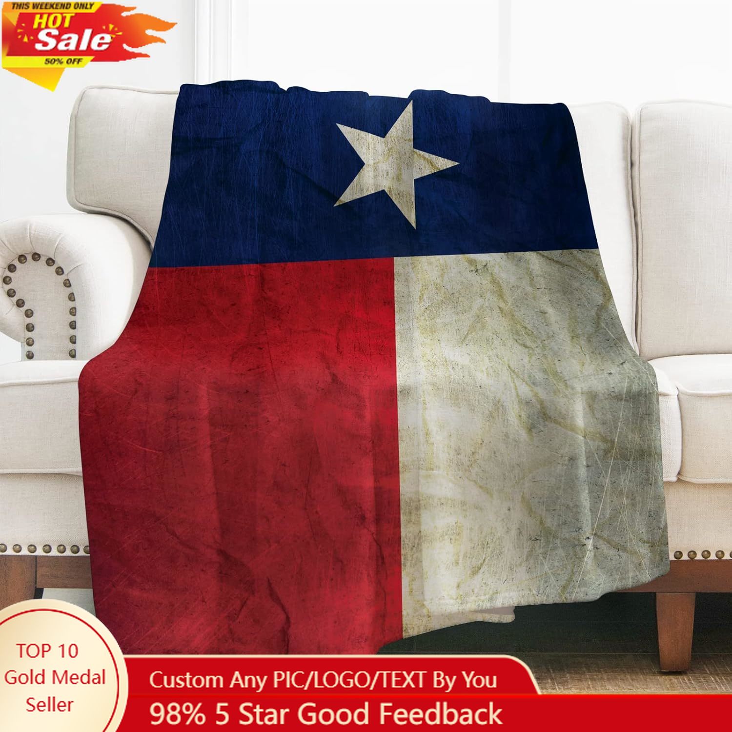 Home Textiles Blanket - Levens Texas Flag Throw Blanket Gifts