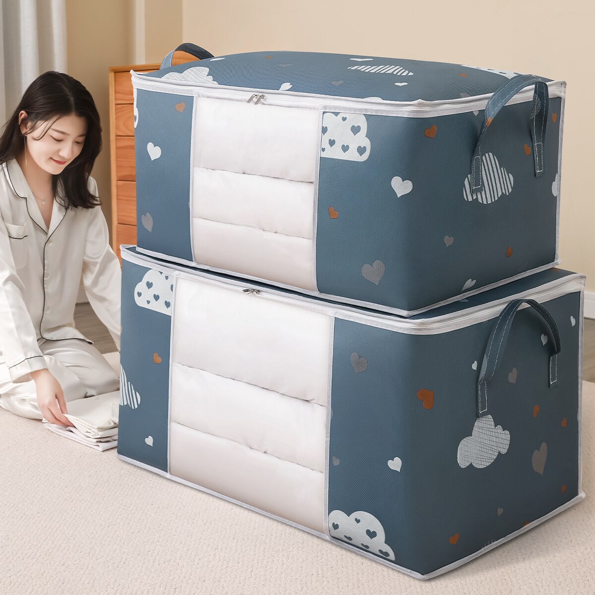 Home Textiles Blanket - Large Capacity Clothes Storage Bag Organizer