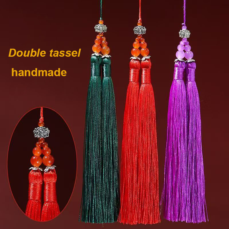 Home Textiles Suppliers In Usa - 1/2Pcs 15cm Double Tassel Brush Pendant