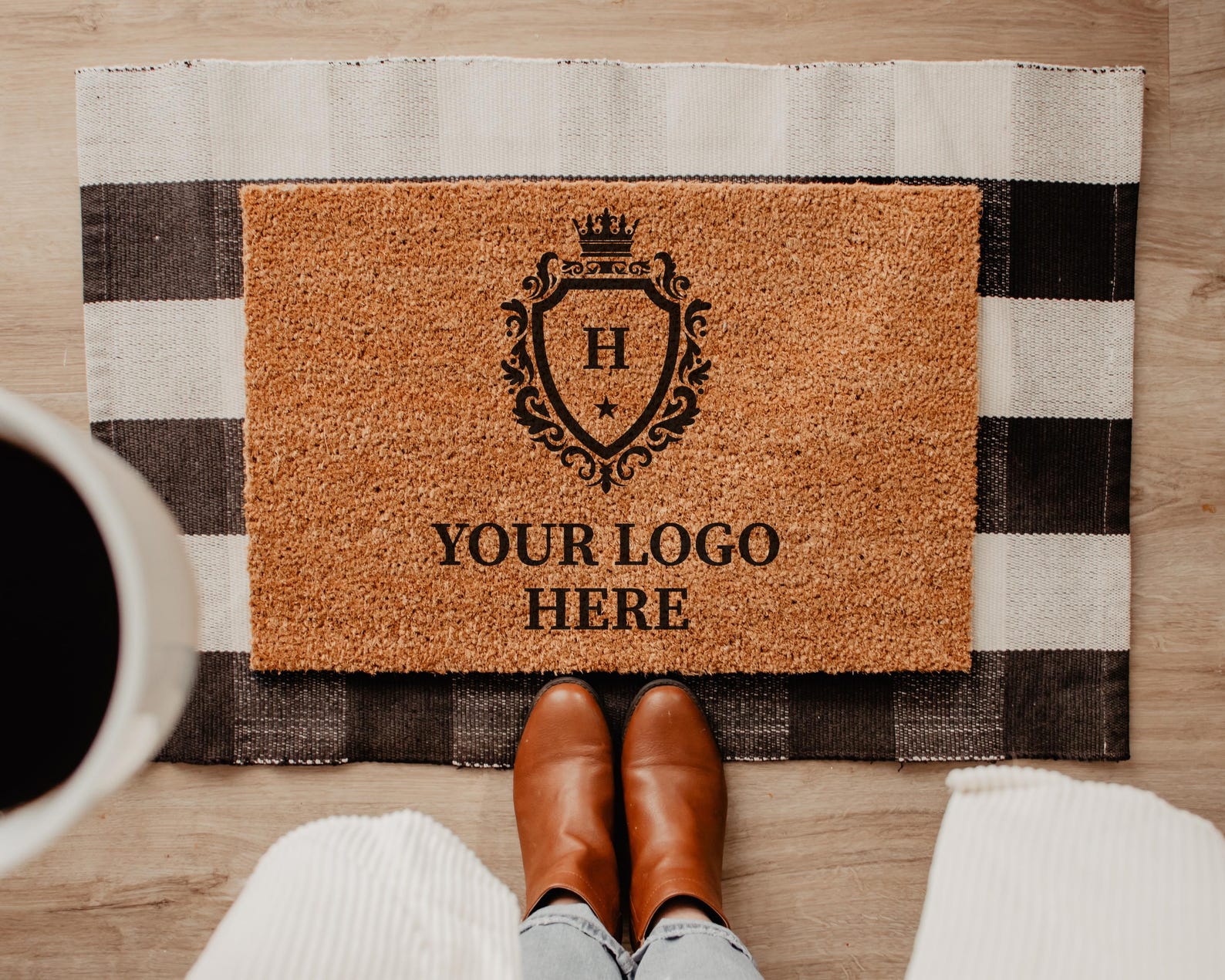 Custom Logo Doormat Coir Anti- - огляд і ціна Home Textiles Company