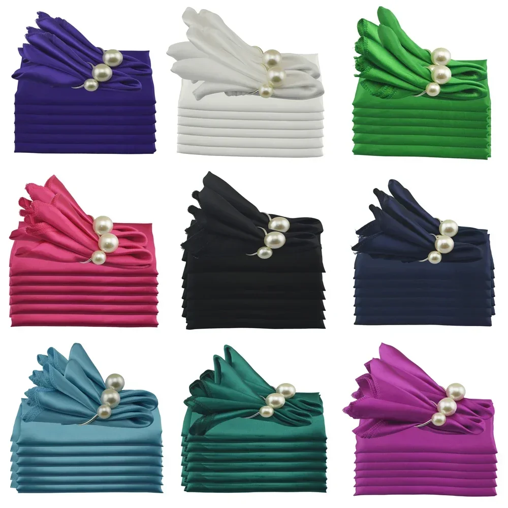 50pcs Satin Napkins For Weddin - огляд і ціна Home Textiles Towel