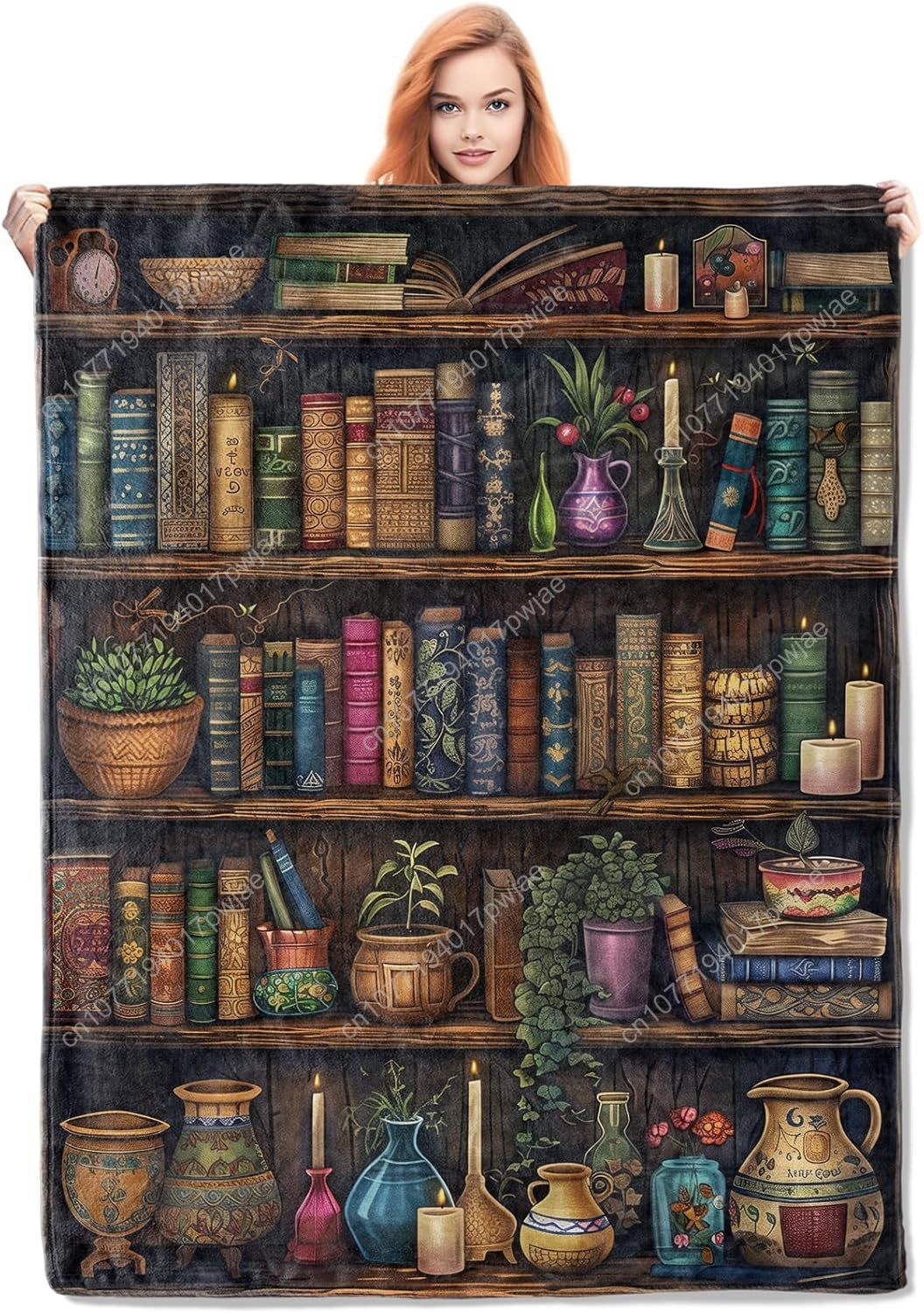 Vintage Bookshelf Blanket Read - огляд і ціна Home Textiles Blanket