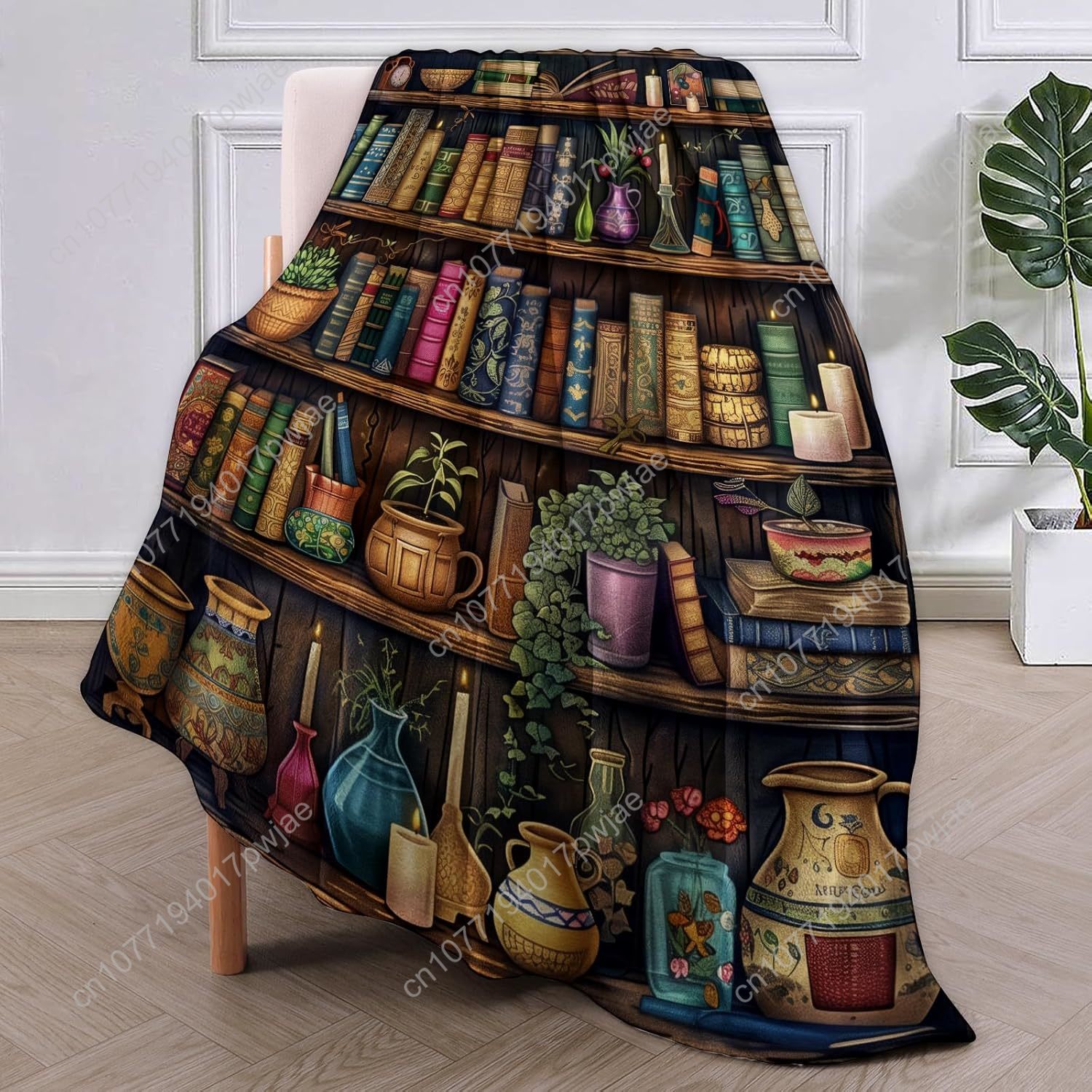 Vintage Bookshelf Blanket Read - огляд і ціна Home Textiles Blanket