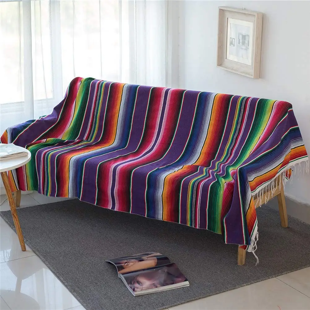 Mexican Tassel Blanket Multi B - огляд і ціна Home Textiles Towel