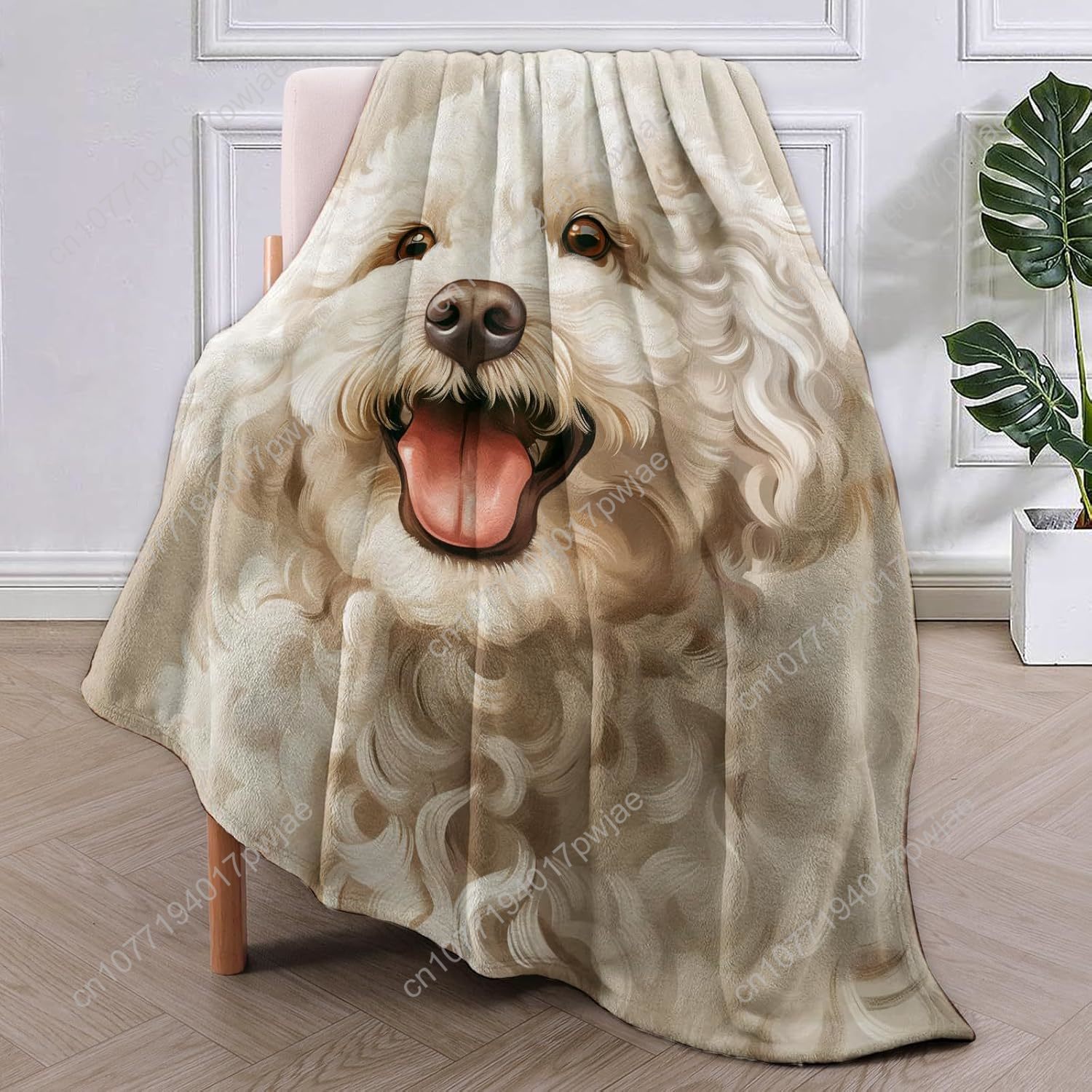 Joyful Poodle Portrait Blanket - огляд і ціна Home Textiles Blanket